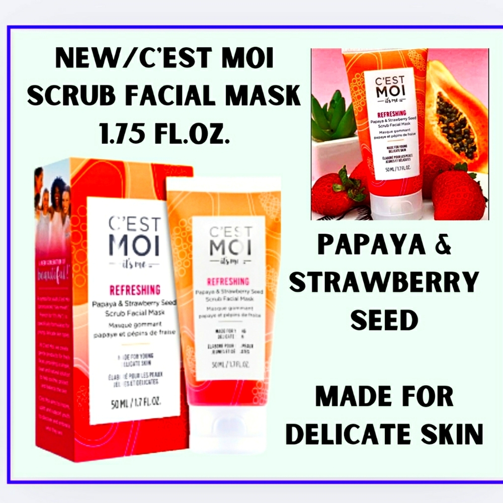 🌈C'EST MOI/SCRUB FACIAL MASK/PAPAYA STRAWBERRY SEED